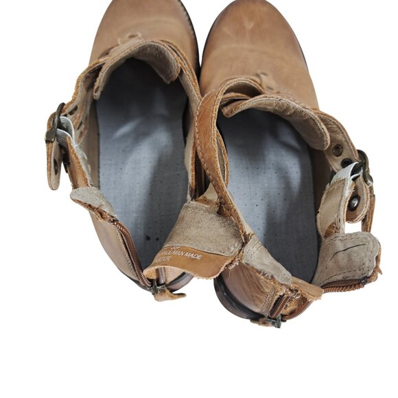 Dromedaris Kelsey Leather Chelsea Boots Size 39 US 8.5-9 Beige Western Buckle - Picture 9 of 13